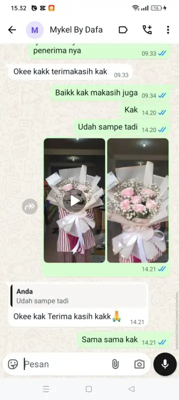 Testimonial Papan buket bunga KAUR