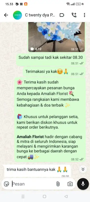 Testimonial krans bunga KAUR