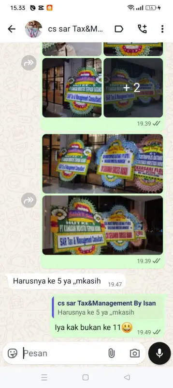 Testimonial papan bunga KAUR