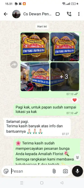 Testimonial papan bunga KAUR
